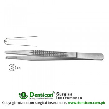 Charnley Dissecting Forcep 1 x 2 Teeth - With Platform Stainless Steel, 18 cm - 7"